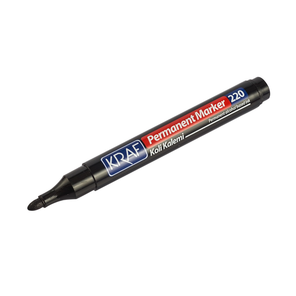 KRAF PERMANENT MARKÖR YUVARLAK UC 220 SİYAH 12'Lİ