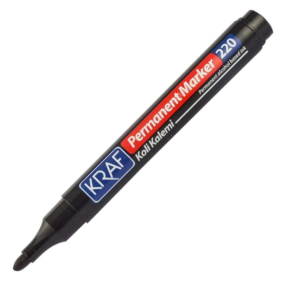 KRAF PERMANENT MARKÖR YUVARLAK UC 220 SİYAH 12'Lİ