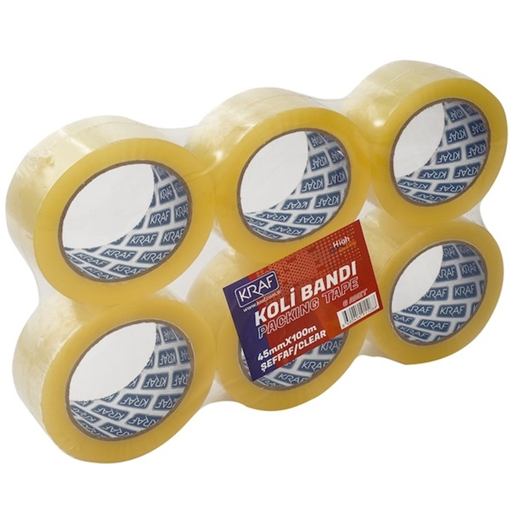 KRAF KOLİ BANDI 45mmx100m ŞEFFAF 4510 6'LI PAKET