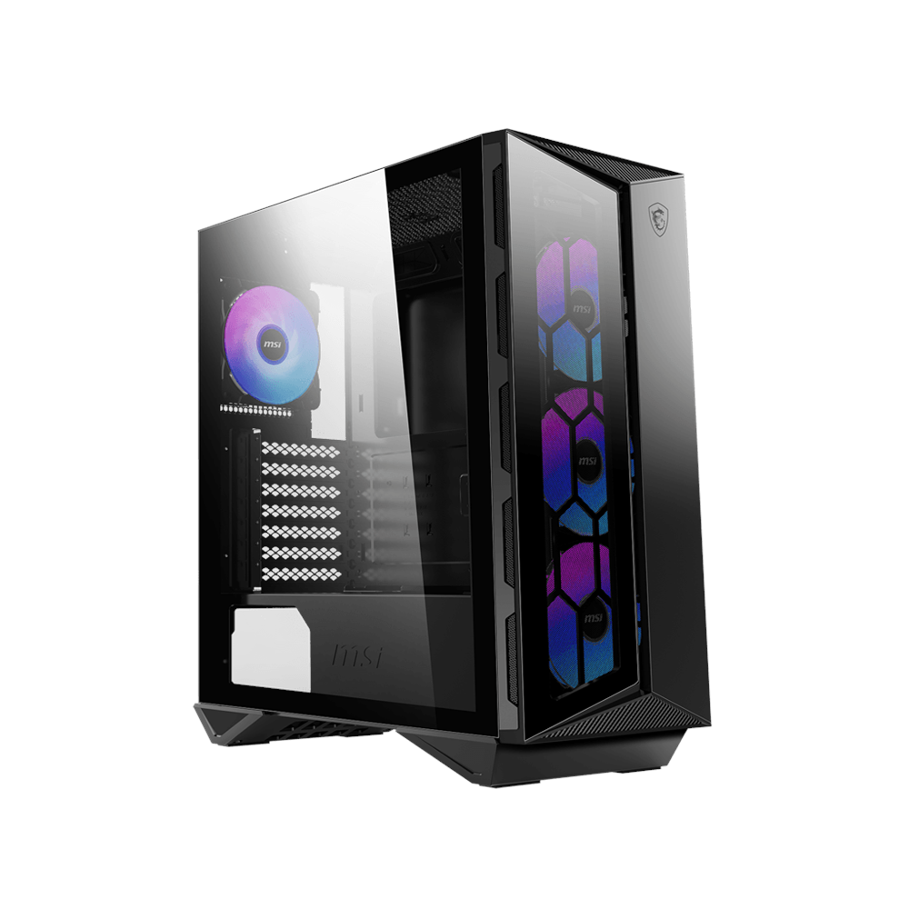MSI MPG GUNGNIR 110R TEMPERLI CAM 1X120MM 3XARGB FAN PSU YOK GAMING SİYAH KASA 