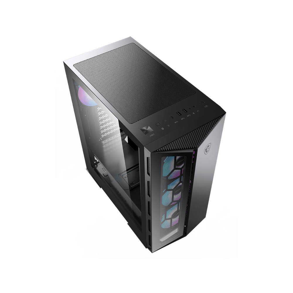 MSI MPG GUNGNIR 110R TEMPERLI CAM 1X120MM 3XARGB FAN PSU YOK GAMING SİYAH KASA 