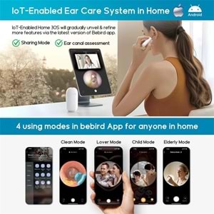 BEBIRD HOME 30S FAMILY EDITION 10MP KAMERA 3.5MM LENS ŞARJLI WIFI GÖRÜNTÜLÜ KULAK TEMİZLEME SETİ