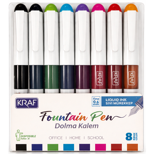 KRAF DOLMA KALEM KULLAN-AT 303 8 RENK SET