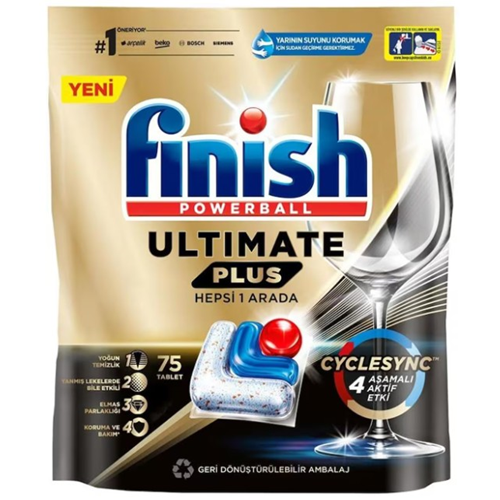FINISH BULAŞIK MAKİNESİ DETERJANI TABLET POWERBALL ULTIMATE PLUS 75 Lİ