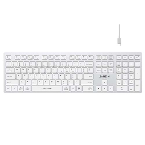 A4 TECH FBX50C BEYAZ BLUETOOTH+2.4G NANO MM SARJ EDILEBILIR KABLOSUZ KLAVYE 