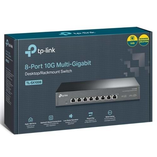 TP-LINK TL-SX1008 8 PORT 10G MULTI GIGABIT RJ45 METAL KASA RACKMOUNT SWITCH 