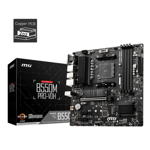 MSI B550M PRO-VDH DDR4 4400MHZ 1XVGA 1XHDMI 1XDP 2XM.2 USB 3.2 MATX AM4 (AMD 5000/4000G/3000 SERİLERİ İLE UYUMLU) 