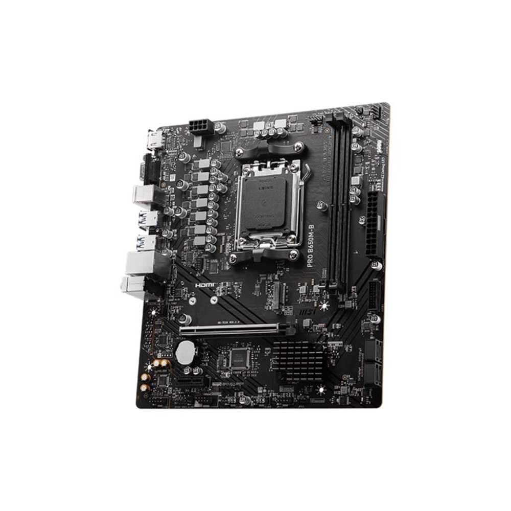 MSI PRO B650M-B DDR5 6800MHZ 1XVGA 1XHDMI 1XM.2 USB 3.2 MATX AM5 (AMD AM5 9000/8000/7000 SERİLERİ İLE UYUMLU) 