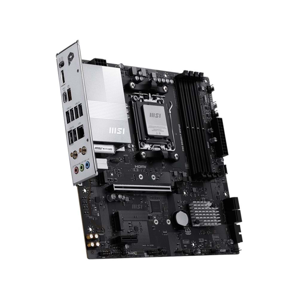 MSI PRO B840M-P WIFI6E DDR5 8000MT/S 1XHDMI 2XM.2 USB-C MATX AM5 (AMD AM5 9000/8000/7000 SERİLERİ İLE UYUMLU) 