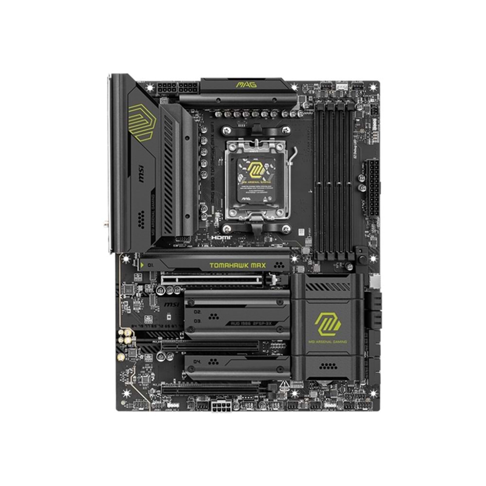 MSI MAG B850 TOMAHAWK WIFI DDR5 8200MHZ 1XHDMI 4XM.2 ATX AM5 (AMD AM5 9000/8000/7000 SERİLERİ İLE UYUMLU) 