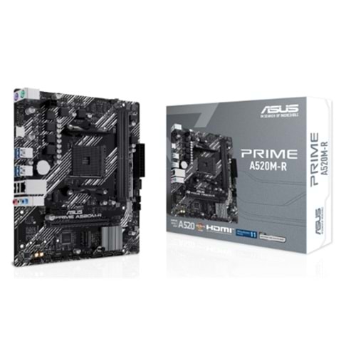 ASUS PRIME A520M-R DDR4 5100MHZ 1XHDMI 1XM.2 USB2.0 MATX AM4 (AMD AM4 5000/4000 /3000 SERİLERİ İLE UYUMLU) 