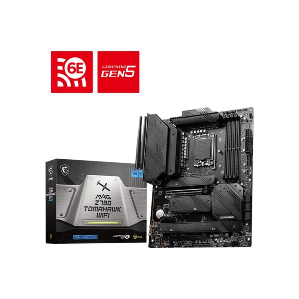 MSI MAG Z790 TOMAHAWK WIFI DDR5 7200MHZ 1XHDMI 1XDP 4XM.2 USB 3.2 ATX 1700P(12. / 13. VE 14. NESİL İŞLEMCİ UYUMLU) 