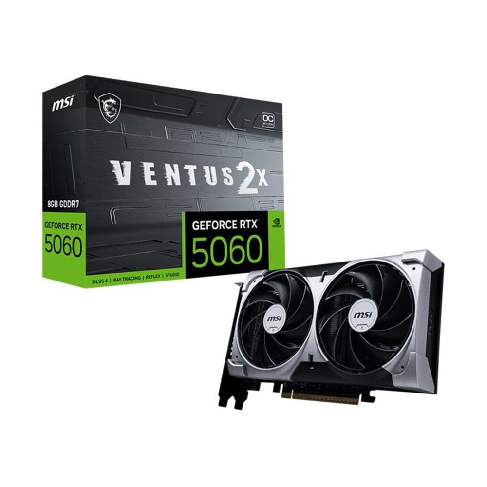 MSI GEFORCE RTX5060 8G VENTUS 2X OC 8GB GDDR7 128BIT 1XHDMI 3XDP EKRAN KARTI 