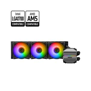 MSI MAG CORELIQUID M360 360MM ARGB CPU SIVI SOĞUTUCU (LGA 1150/1151/1155/1156/1200/1700/AM4/AM5/TR4 UYUMLU) 