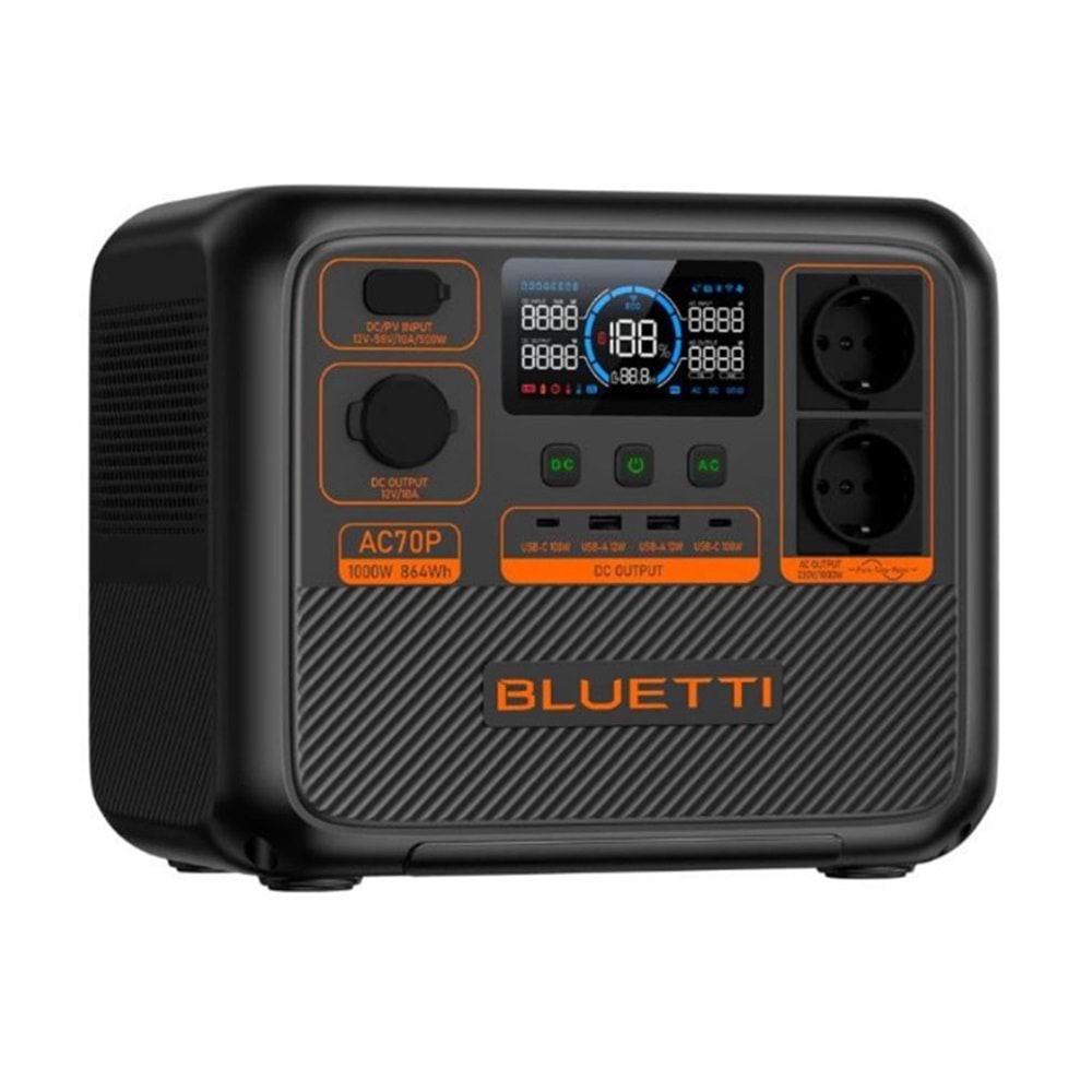 BLUETTI AC70P 1000W 864WH TAŞINABİLİR GÜÇ İSTASYONU 