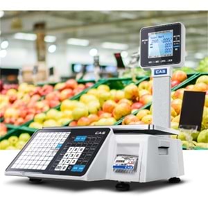 CAS CL3000 30KG 202DPI DİREKT TERMAL ETHERNET LCD EKRAN BOYUNLU BARKODLU TERAZİ 