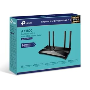 TP-LINK ARCHER VX1800V AX1800MBPS DUAL BAND WI-FI 6 VDSL/ADSL KABLOSUZ ROUTER 