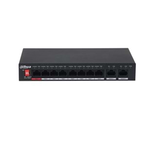 DAHUA PFS3010-8ET-96 8 PORT 10/100+ 2 PORT GIGABIT UPLINK 250 METRE 96W POE SWITCH 